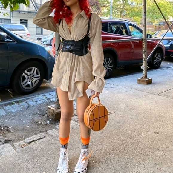 Black wide corset belt faux leather harness suspenders steampunk statement belt - Picture 7 of 16